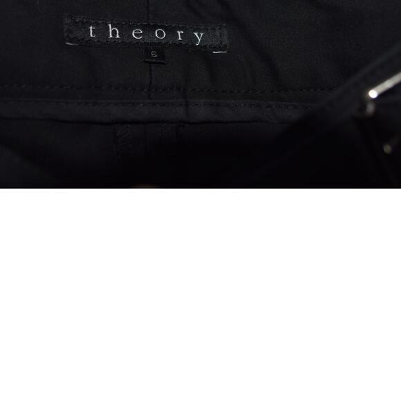 Theory Women’s Black Belted Straight Leg Dress Pants Size 6 - Picture 3 of 4